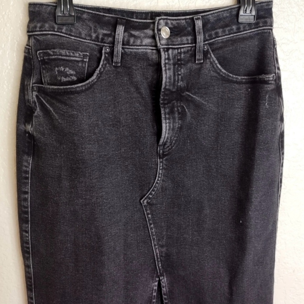 Express Charcoal Black Midi Denim Skirt - Picture 6 of 8